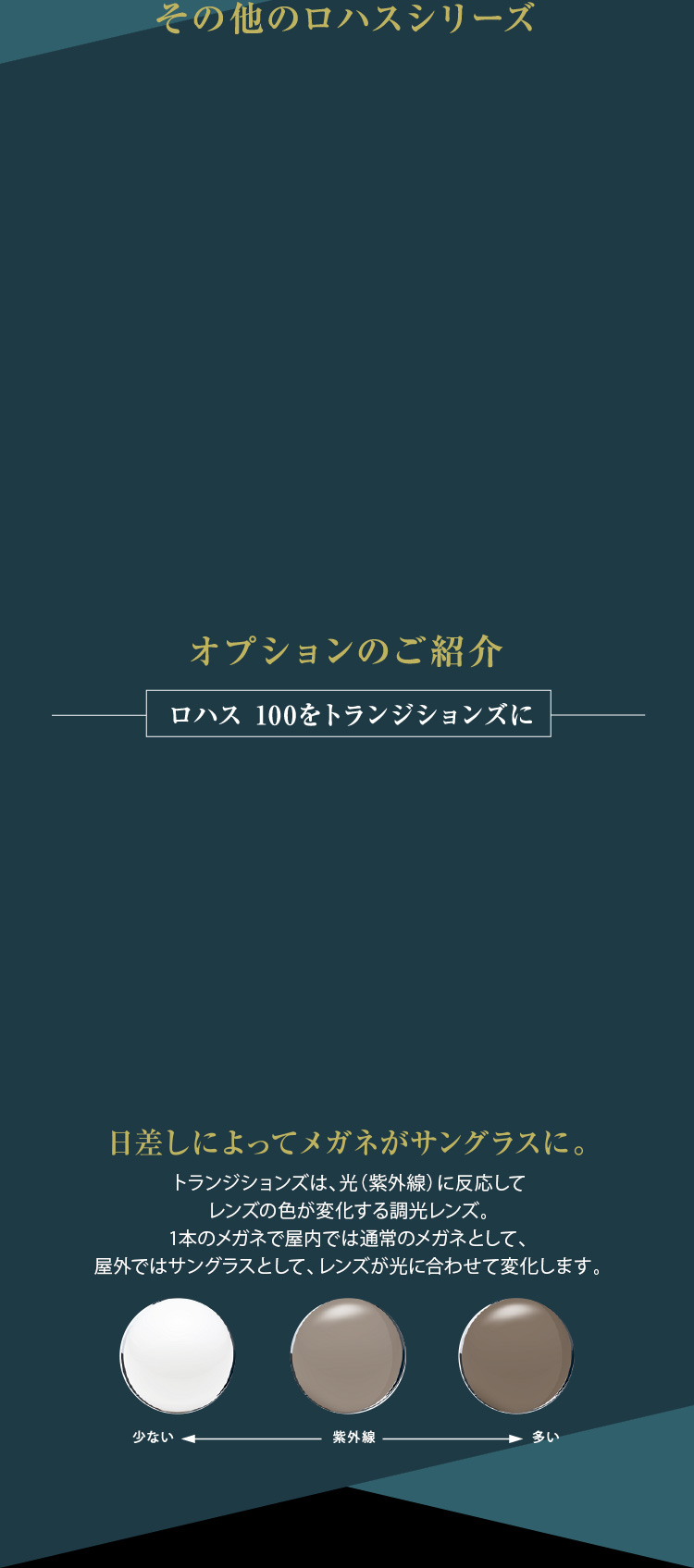 その他のロハスシリーズ　ロハスセブン　ロハステン　オプションのご紹介　ロハス100をトランジションズに